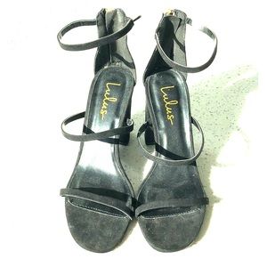 Brand new! Lulus Black Suede Heels - size 7.5